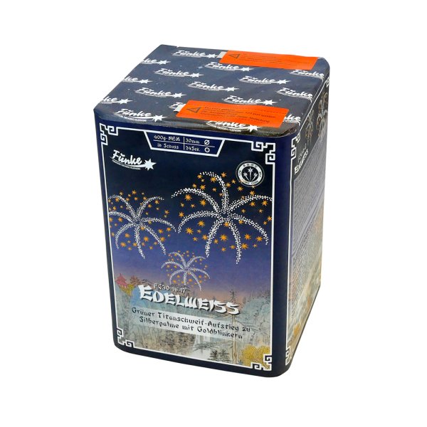 Edelweiß - 16 Schuss Batterie große Silberpalmen