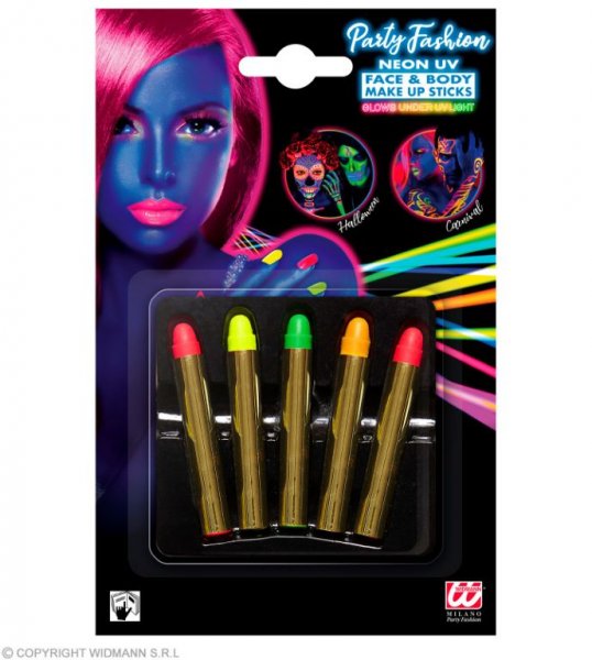 Kräftige Neon Schminnke im 5er Set