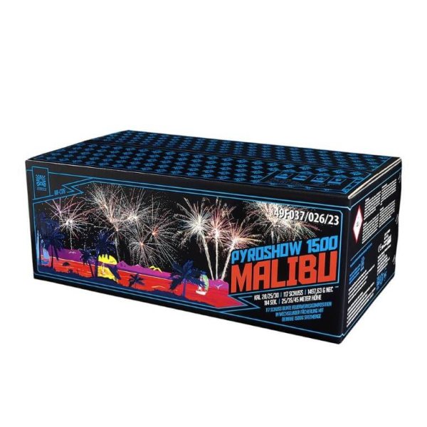 Pyroshow 1500-A Malibu - Farbenfrohes 117 Schuss XXL Feuerwerk
