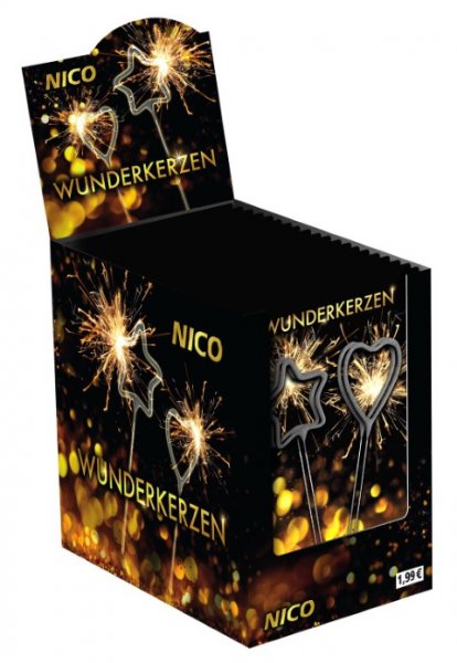 Wunderkerzem in Stern und Herzform